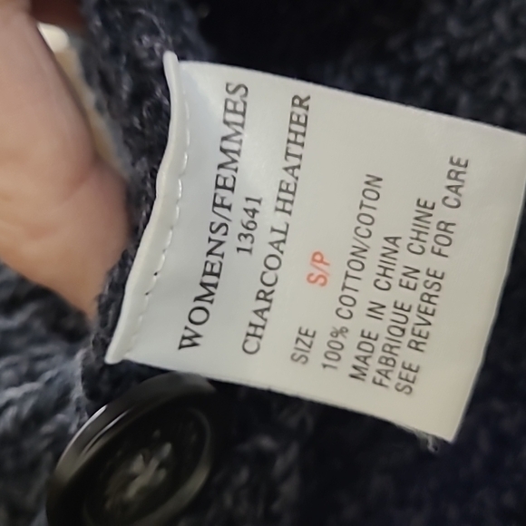 𝅺WOOLRICH navy cotton chunky knit sweater jacket - Picture 6 of 6